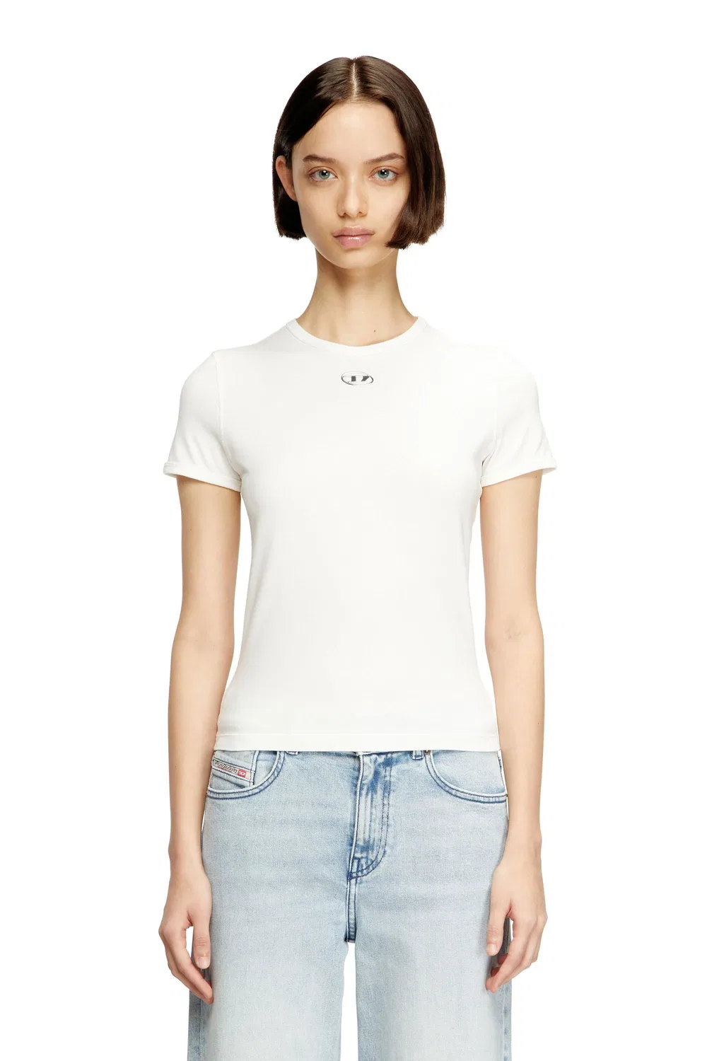 Женская футболка с принтом Oval D Diesel, White