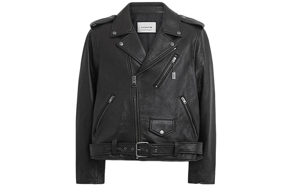 

COACH Мужская кожаная куртка, цвет Black