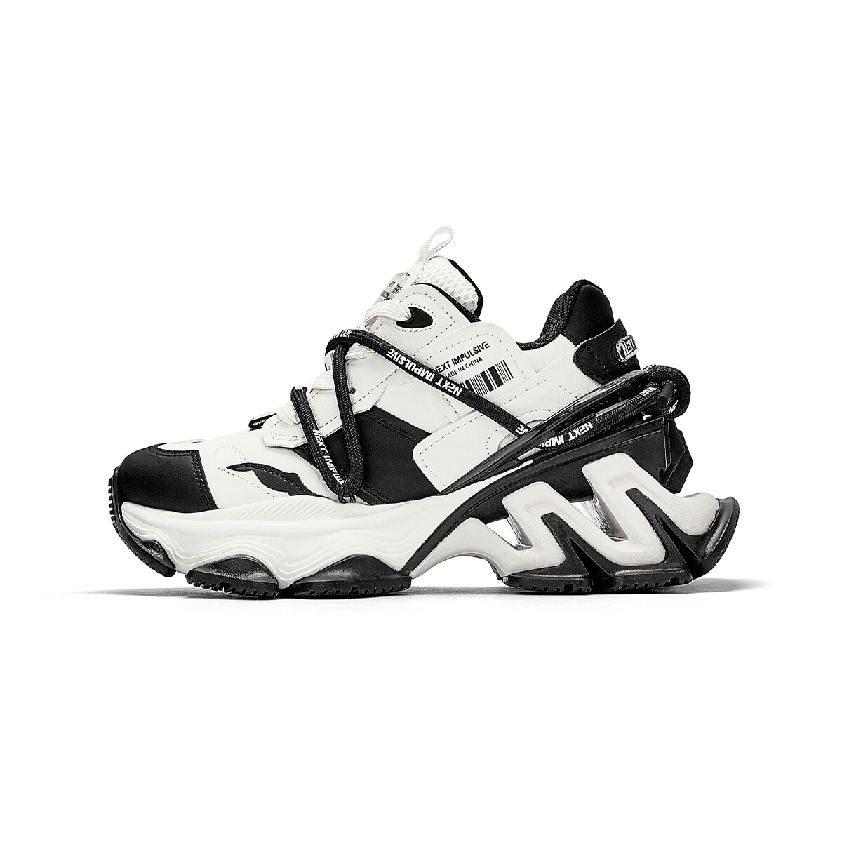 

Кроссовки NEXT IMPULSIVE Chunky Sneakers Unisex Low-top Black/white, черный/белый