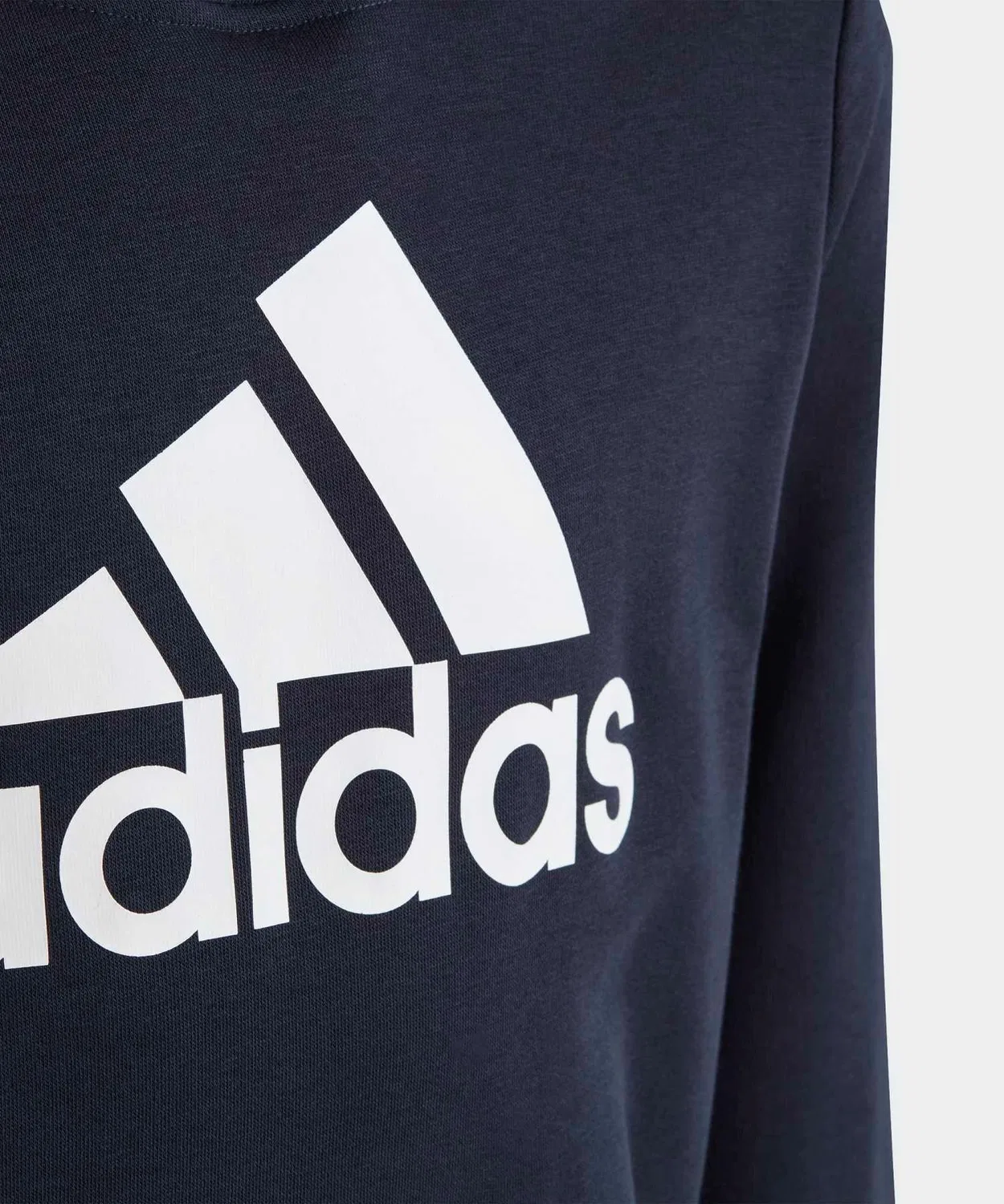 Adidas Детский худи с капюшоном и принтом Essentials Cotton Big Logo Dark Navy — фото 3