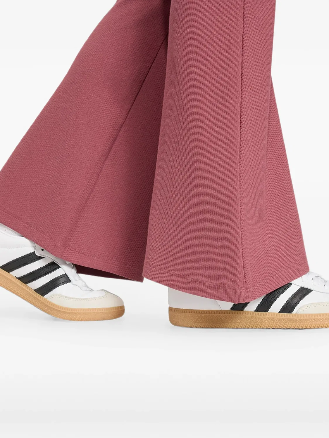 Леггинсы Essential в рубчик с расклешенной юбкой Adidas, розовый — фото 4