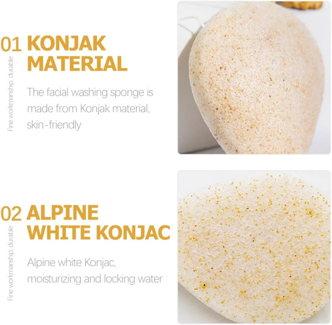 Спонжи для умывания Konjac, 2 шт, Beige Foytoki — фото 3