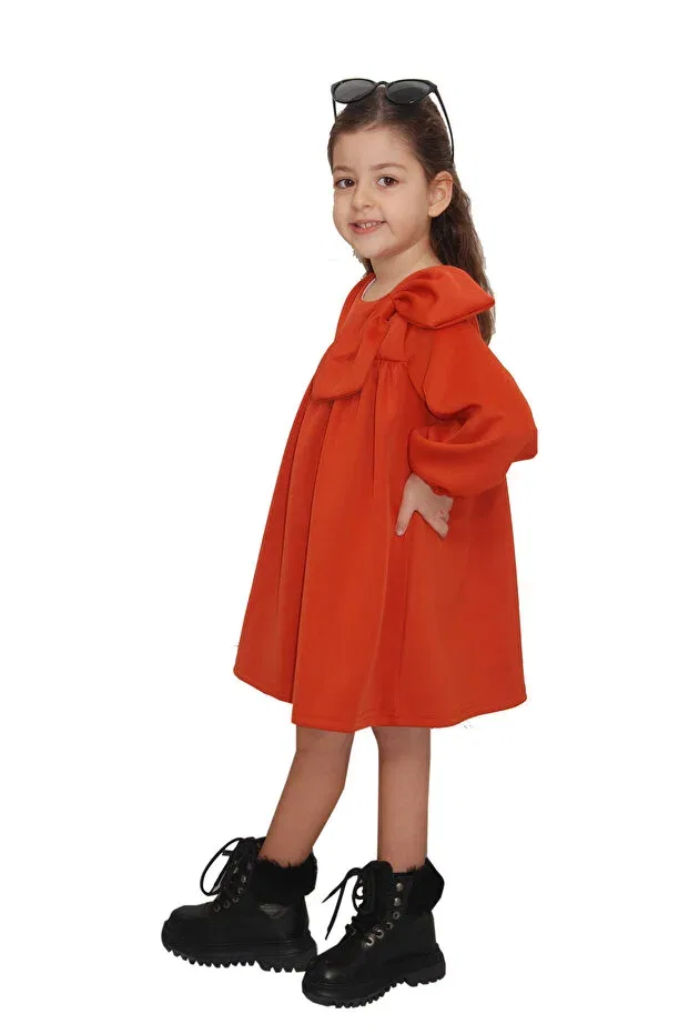 Детское платье для девочек с длинным рукавом Lila Ribbon, Orange — фото 2