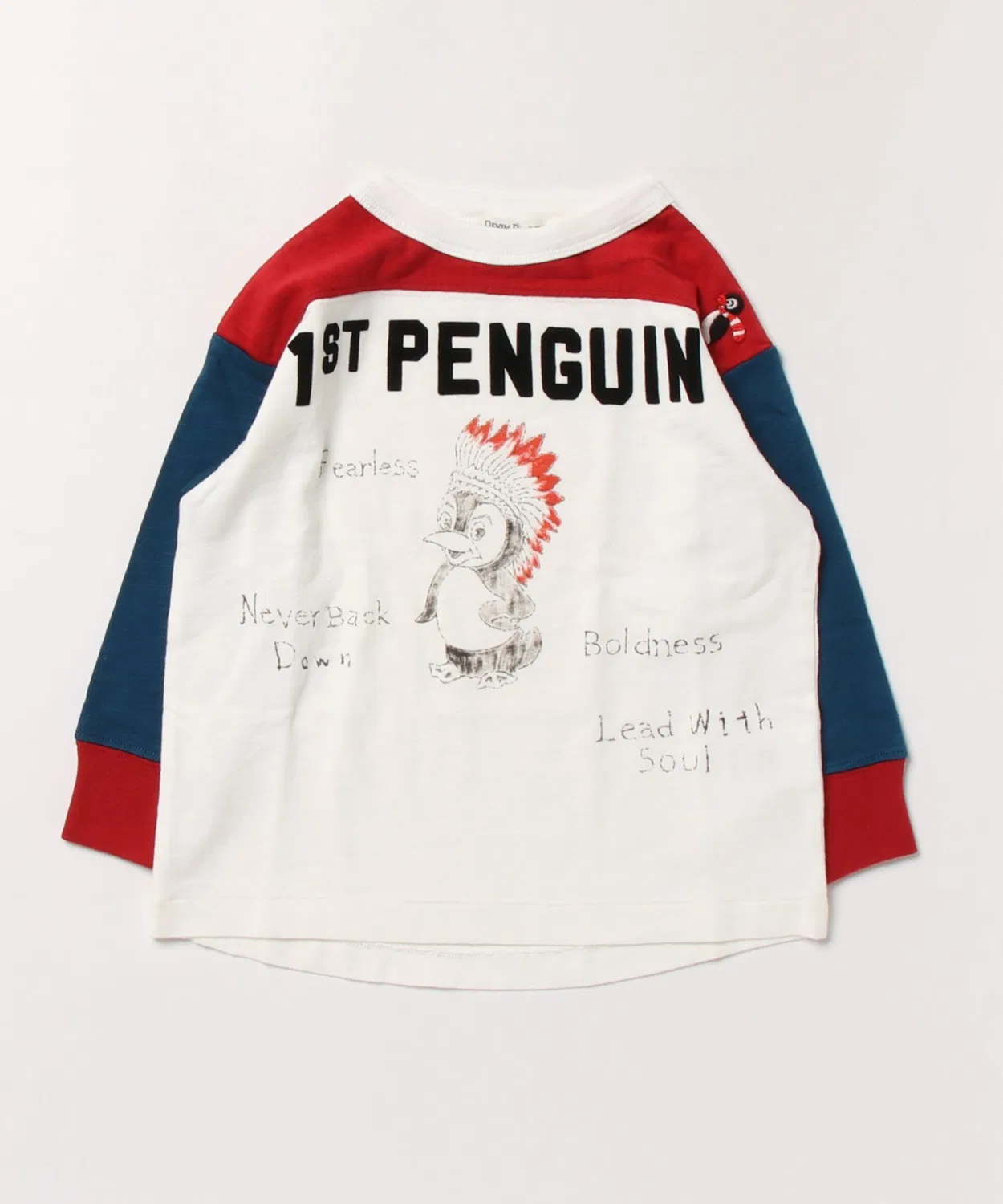 Детская футболка с длинным рукавомс принтом 1ST PENGUIN DENIM DUNGAREE, Multi