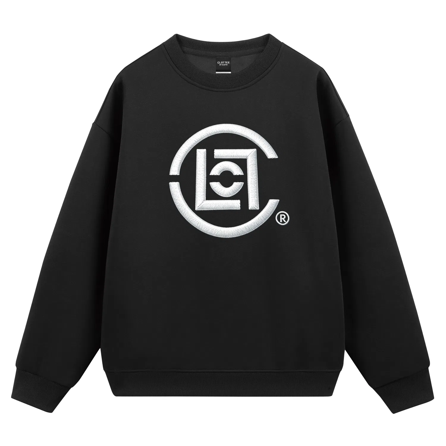 Детский свитшот с принтом Oversize CLOT, Черно-Белый Логотип