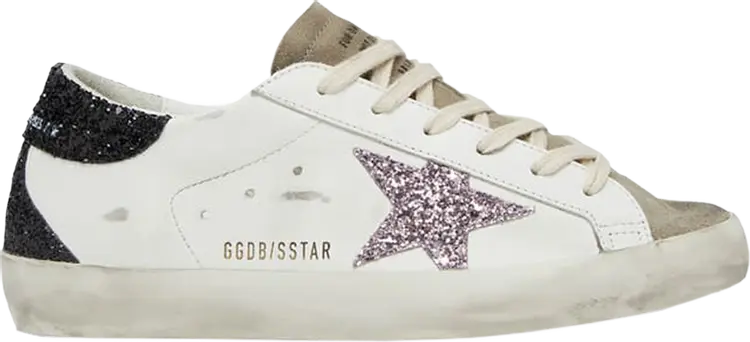 Кроссовки Golden Goose Wmns Superstar White Mauve Pink Glitter, белый