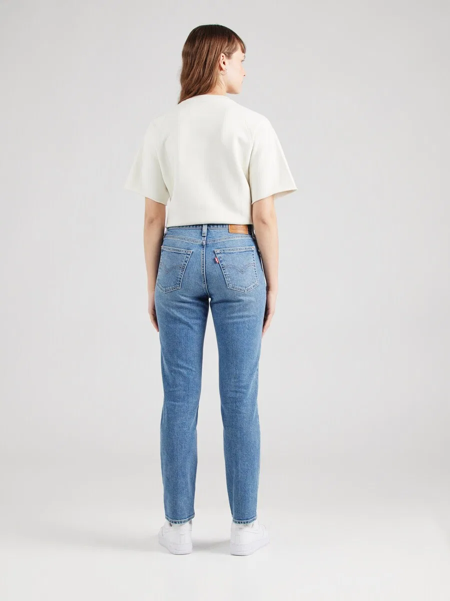 Джинсы LEVI'S Slim fit '724 High Rise Straight' синего цвета — фото 4
