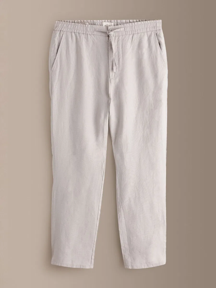 Брюки Next Regular Pants 'Signature' в цвете экрю и темно-синий — фото 2