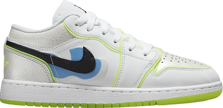 

Кроссовки Air Jordan 1 Low SE GS Warped Swoosh, белый, Белый;черный, Кроссовки Air Jordan 1 Low SE GS Warped Swoosh, белый