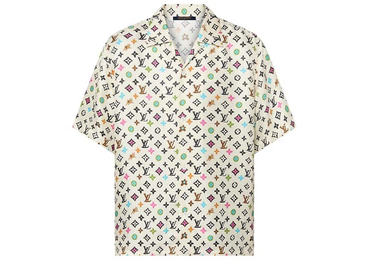 Мужская шелковая рубашка с коротким рукавом с принтом Louis Vuitton by Tyler, the Creator Monogram Printed, Multicolor