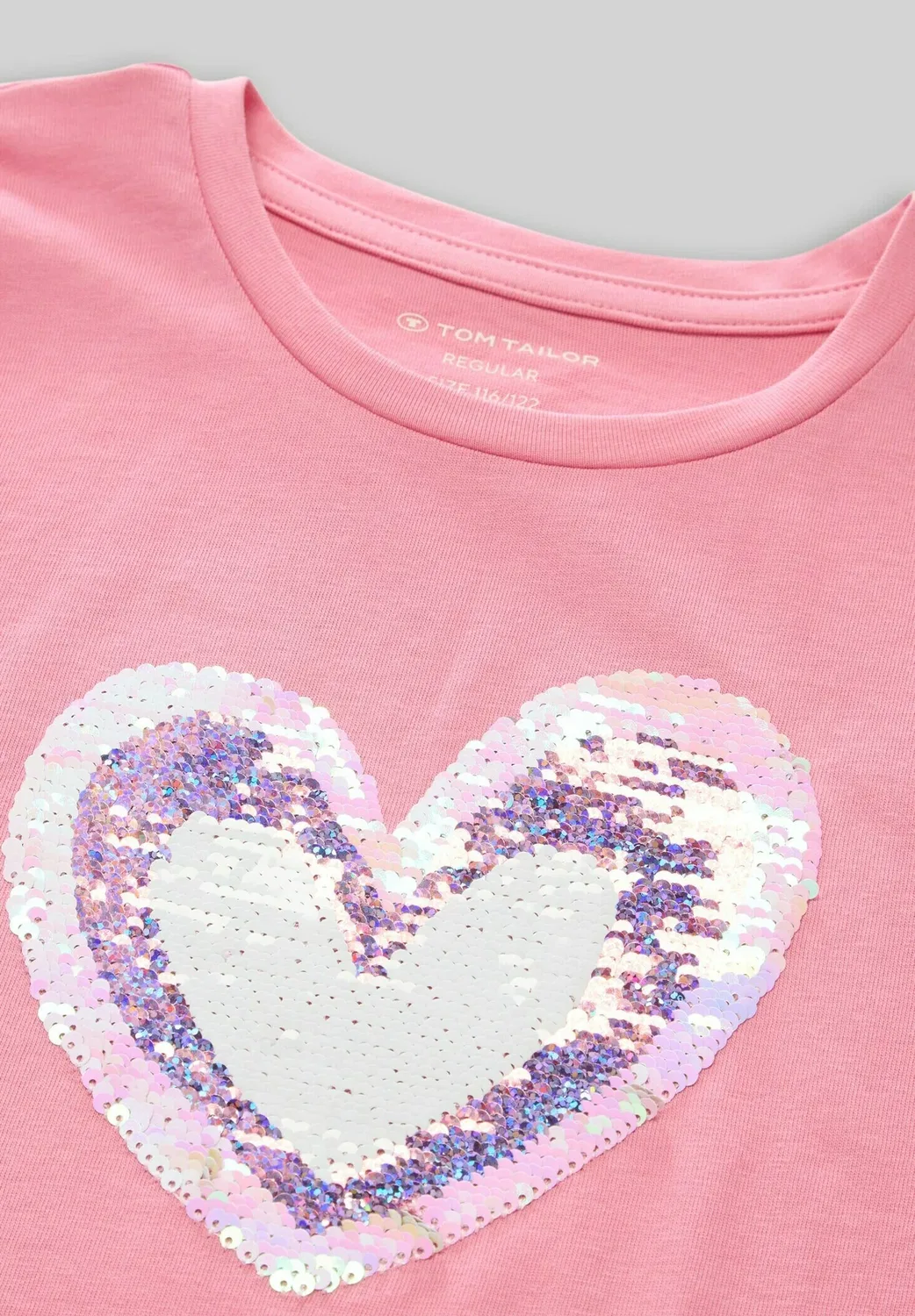 T-Shirt langarmshirt mit wendepailletten - long sleeved top Tom Tailor, Smooth Rose — фото 3