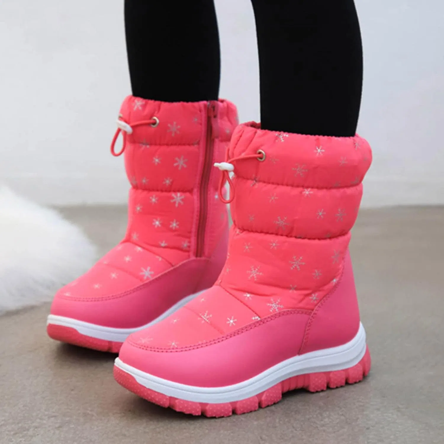 Детские зимние сапоги для мальчиков и девочек с толстой подошвой Egmy, Hot Pink — фото 2