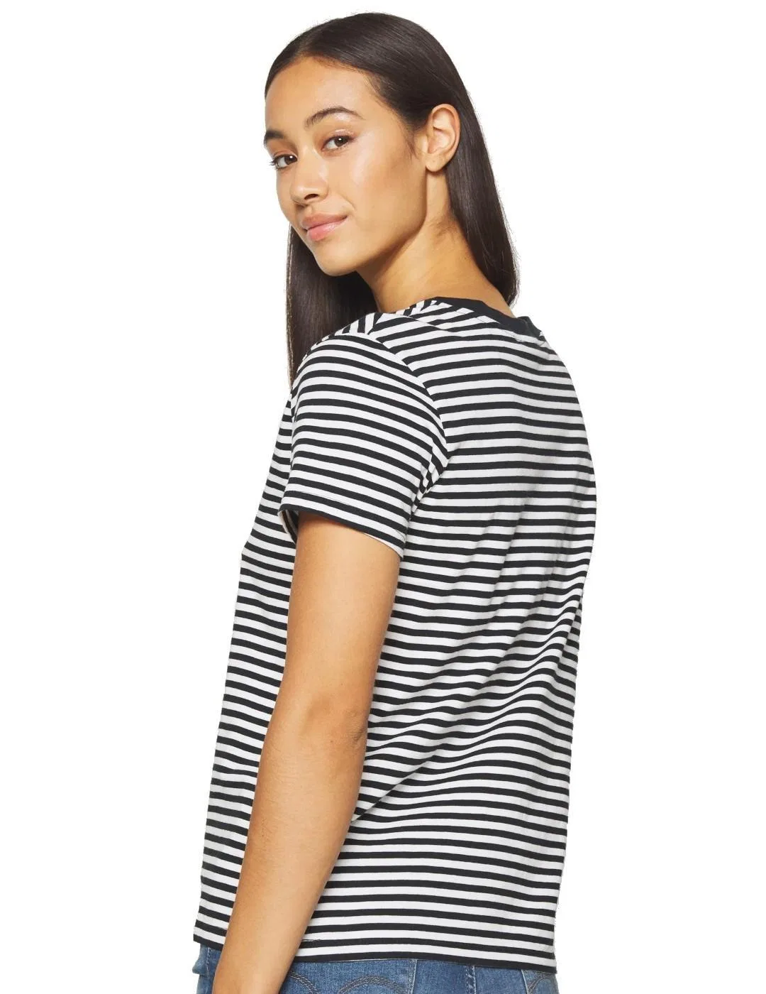 Женская футболка с полосатым принтом Raita Stripe Caviar Levi's, Weiss Bunt — фото 3