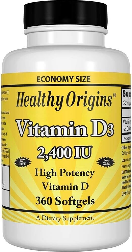 

Healthy Origins Витамин D3, 2400 МЕ, 360 капсул