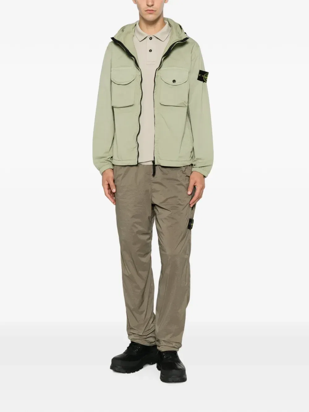 Спортивные штаны с компасом Stone Island, зеленый