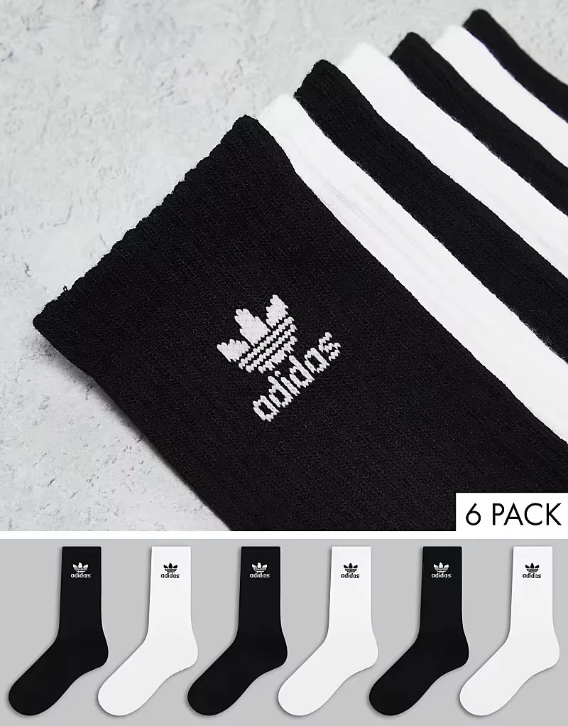 Носки высокие Trefoil 6 шт Adidas Originals, белый/черный