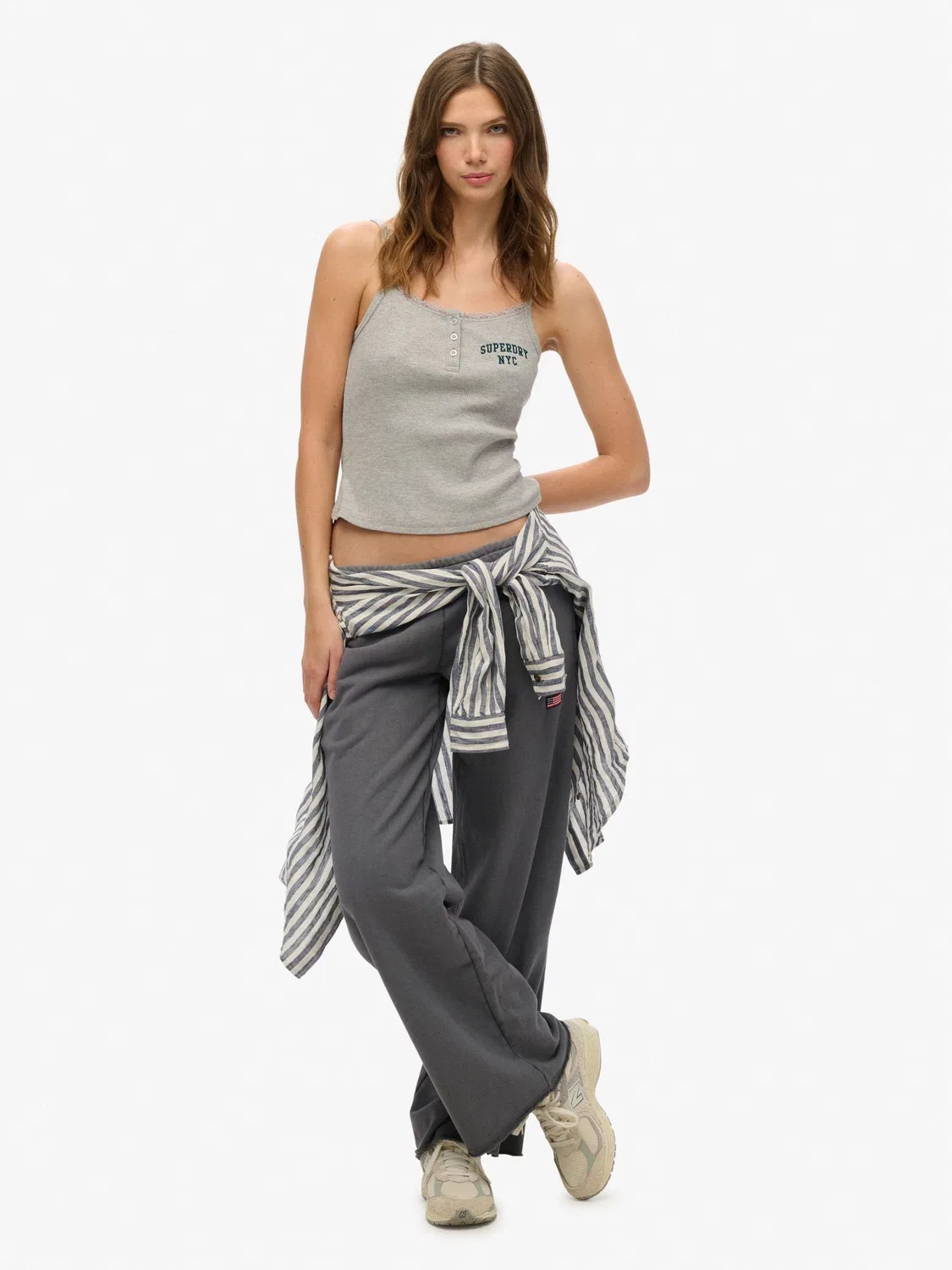 Топ-майка Athletic Essential Button Cami Superdry, Серый — фото 2