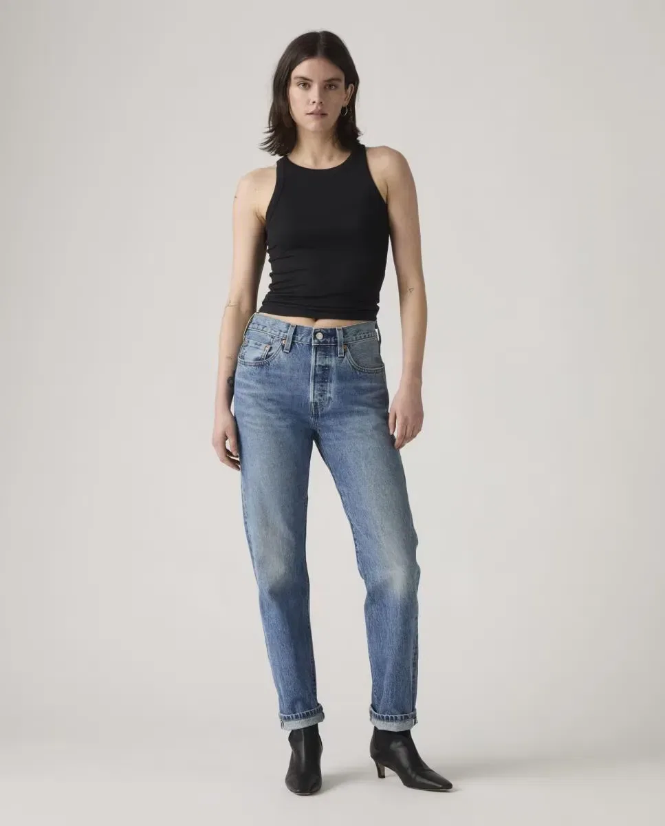 Женские джинсы прямые с потертостями 501 Jeans for Women Levi's, Azul