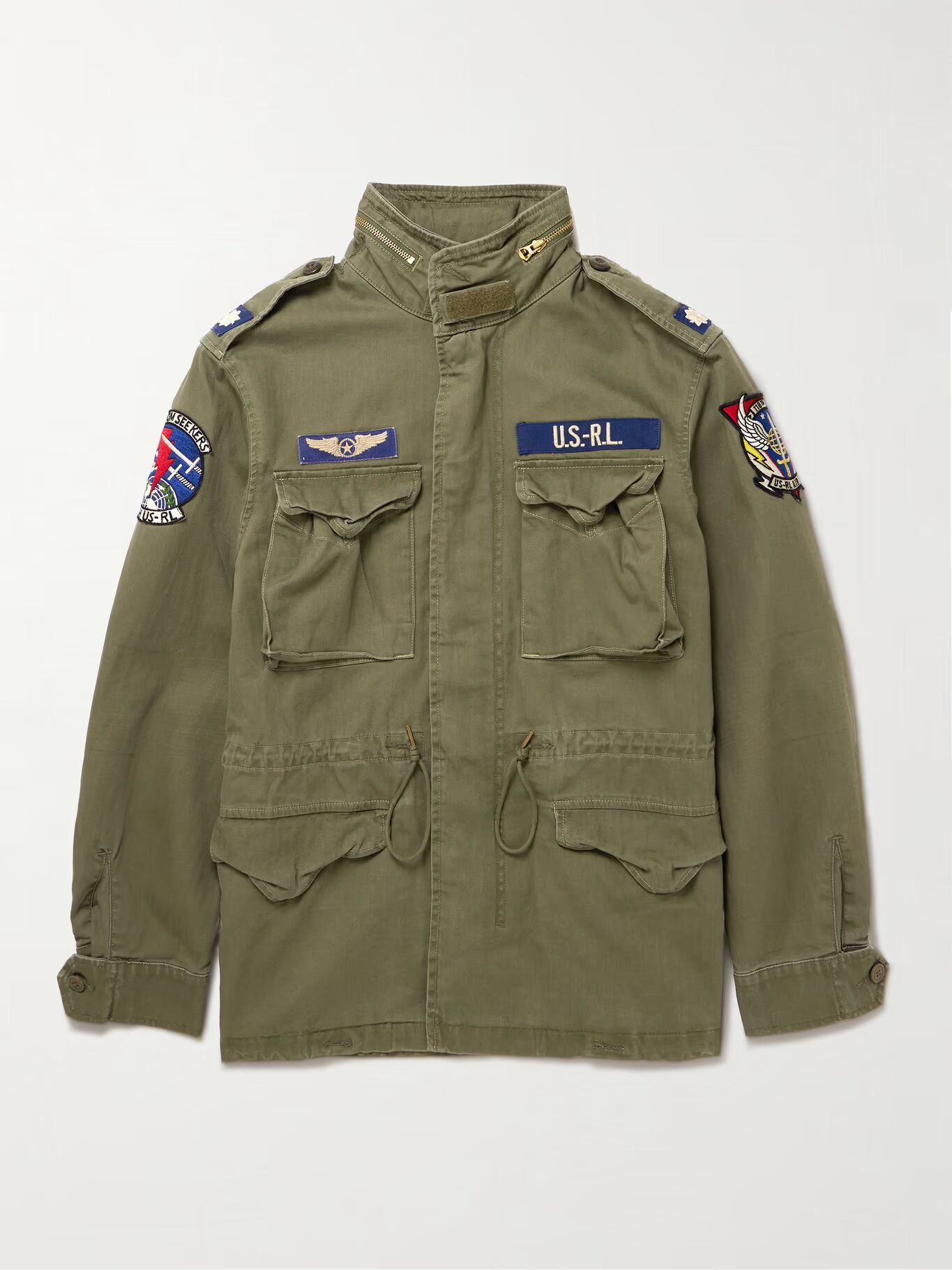

Хлопковая полевая куртка M65 с аппликацией логотипа в елочку POLO RALPH LAUREN, зеленый