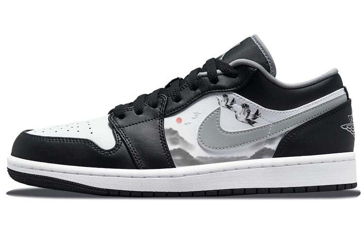 

Кроссовки Air JORDAN 1 Vintage Basketball Shoes Men Low-Top Black White, черный