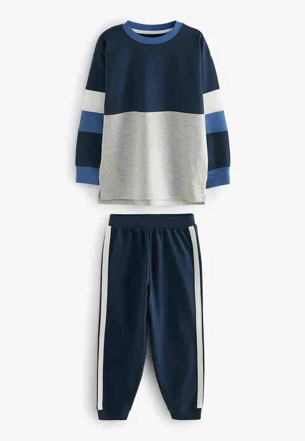 Комплект пижамы из 3 предметов, хлопок, Long sleeve 3 pack - regular fit - pyjama set, Next, синий, серый, темно-синий — фото 4