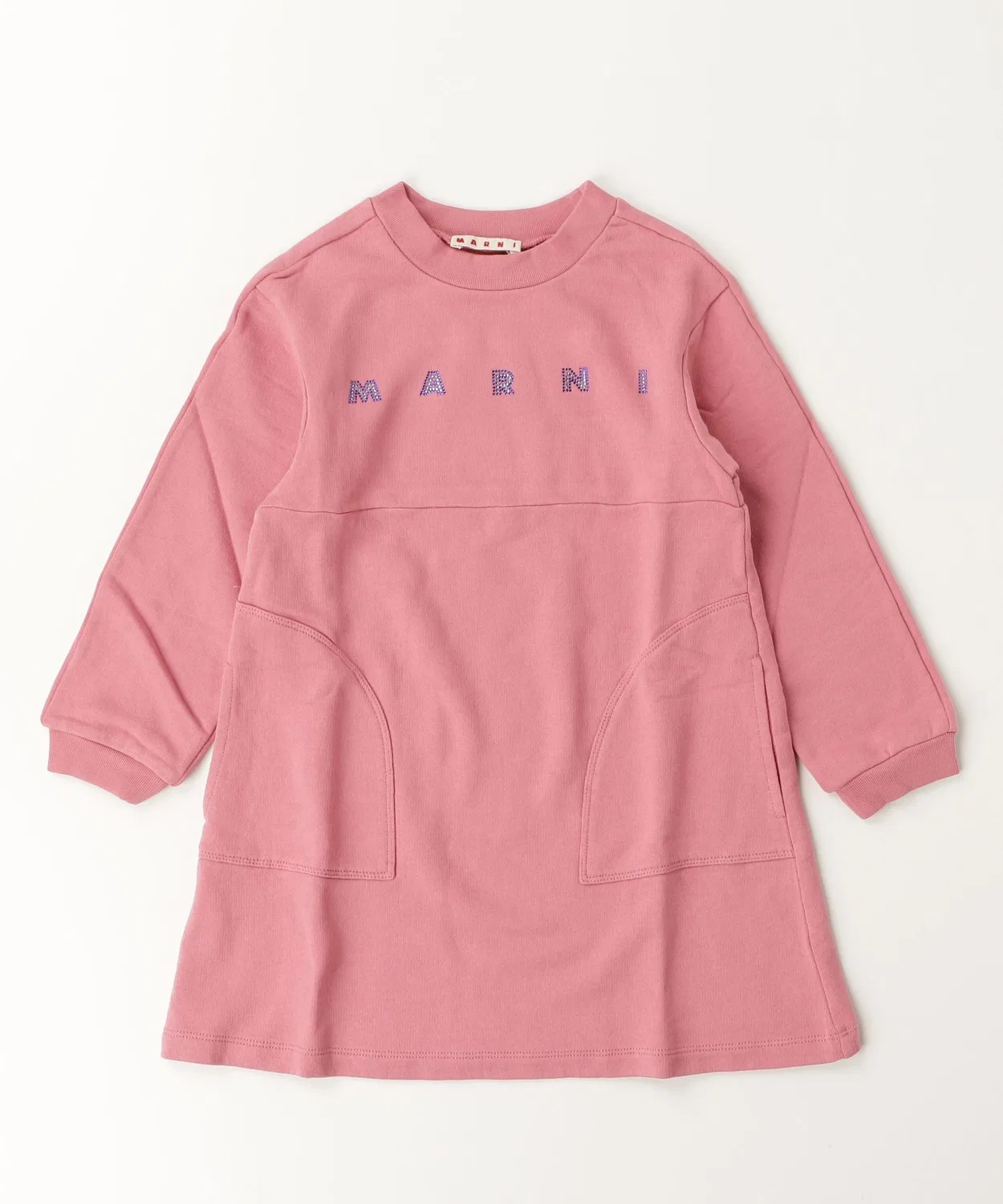 Детское платье из футера с длинным рукавомMARNI KID, Pink