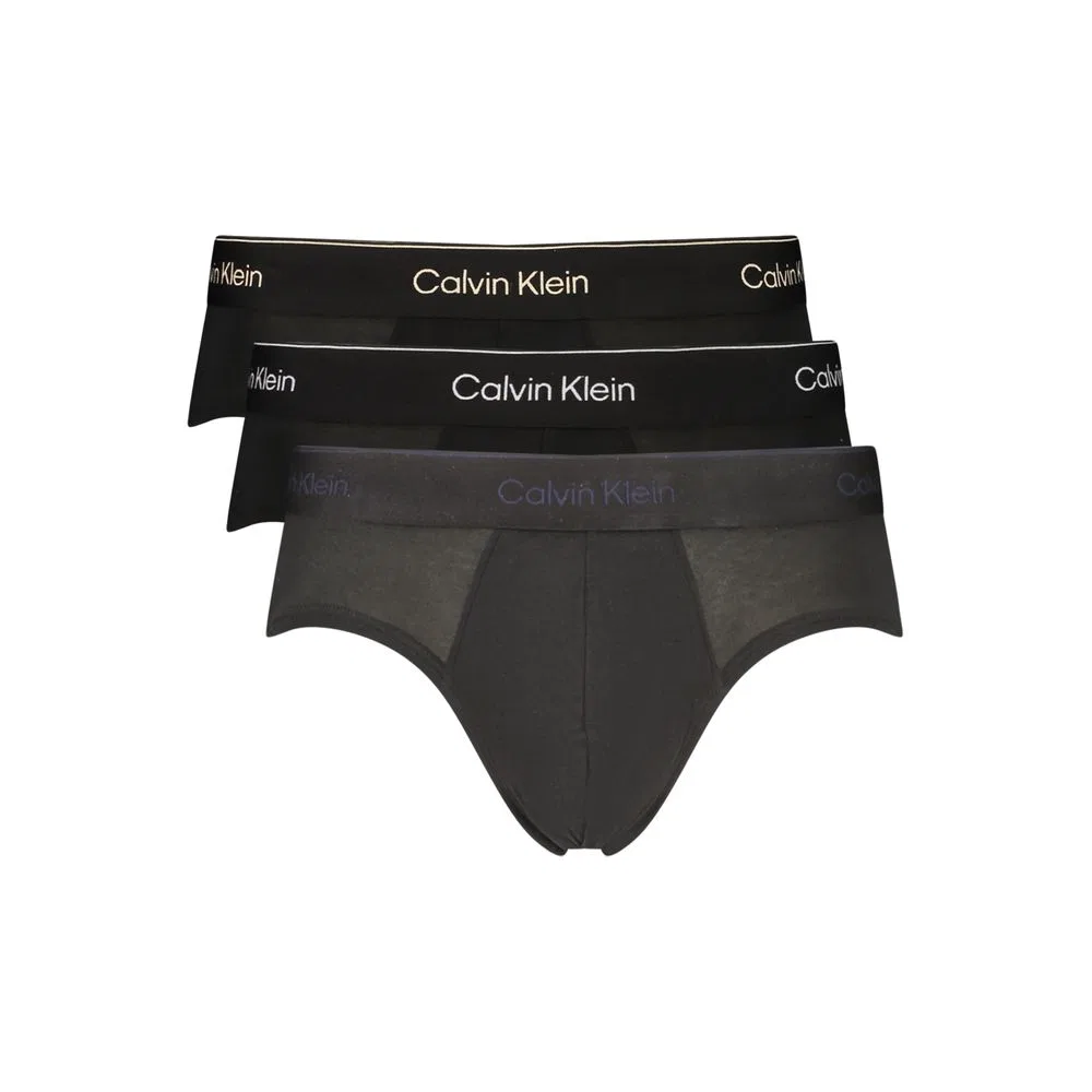 Мужские трусы-слипы с эластичным поясом, модель Tri-Pack, Calvin Klein, Black
