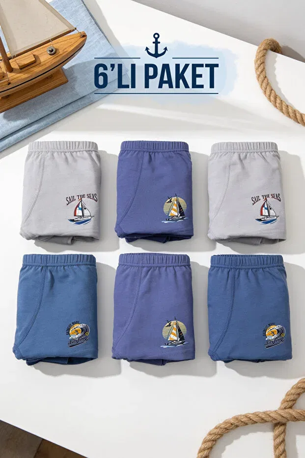 Детские трусы-боксеры для мальчиков с принтом Mini Sailor Belinoplus, Indigo