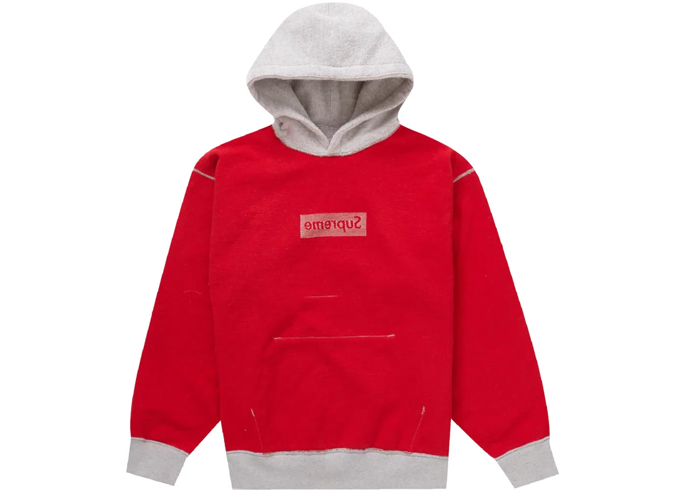 Мужская худи с принтом Supreme Inside Out Box Logo, Heather Grey — фото 2