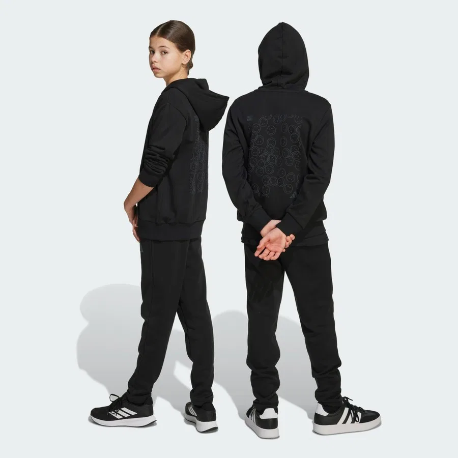 Детские спортивные штаны adidas x Smileyworld Sportswear JN2147, Черно-белый — фото 2