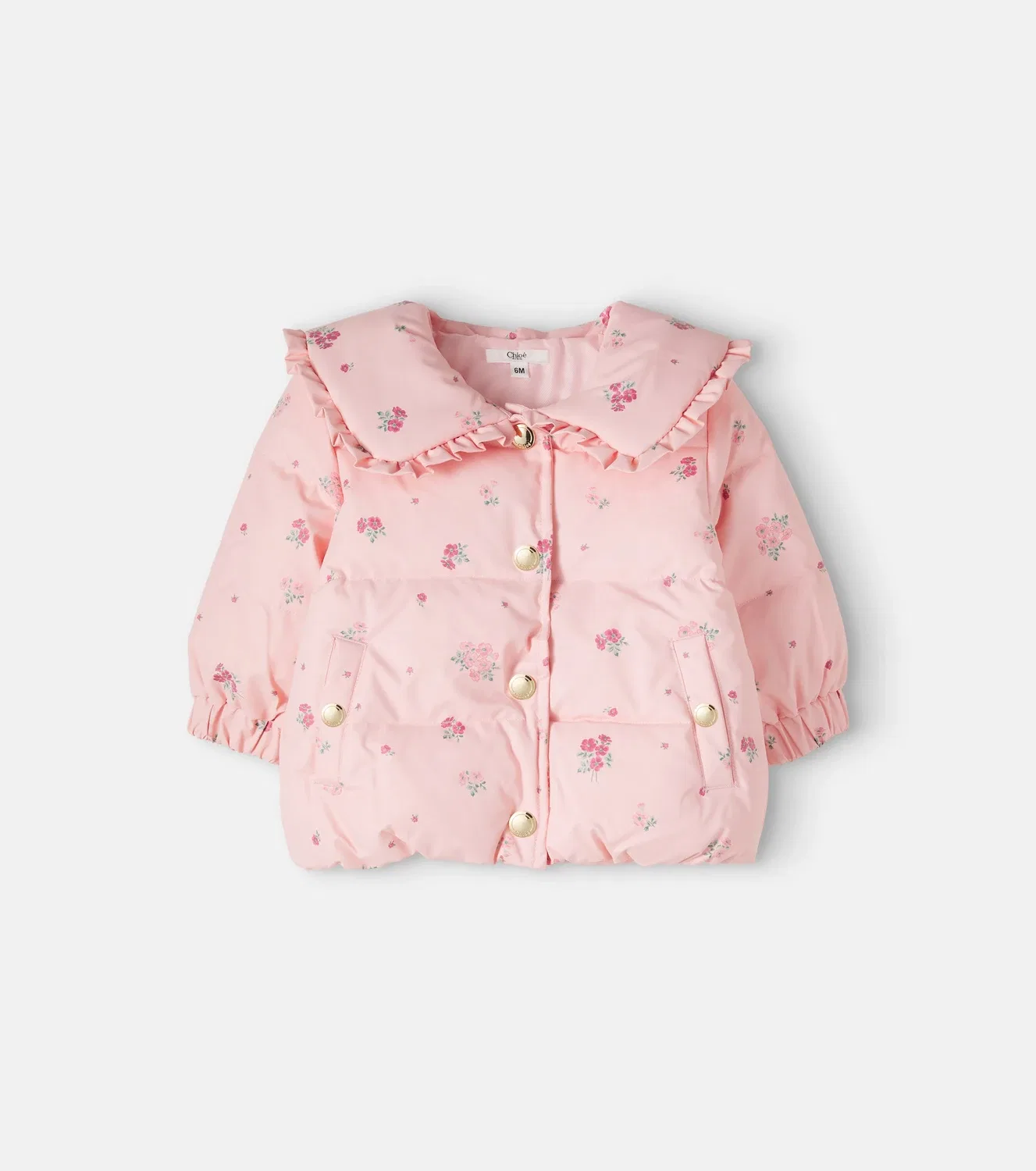 Легкая куртка с цветочным принтом Chloé Kids, розовый