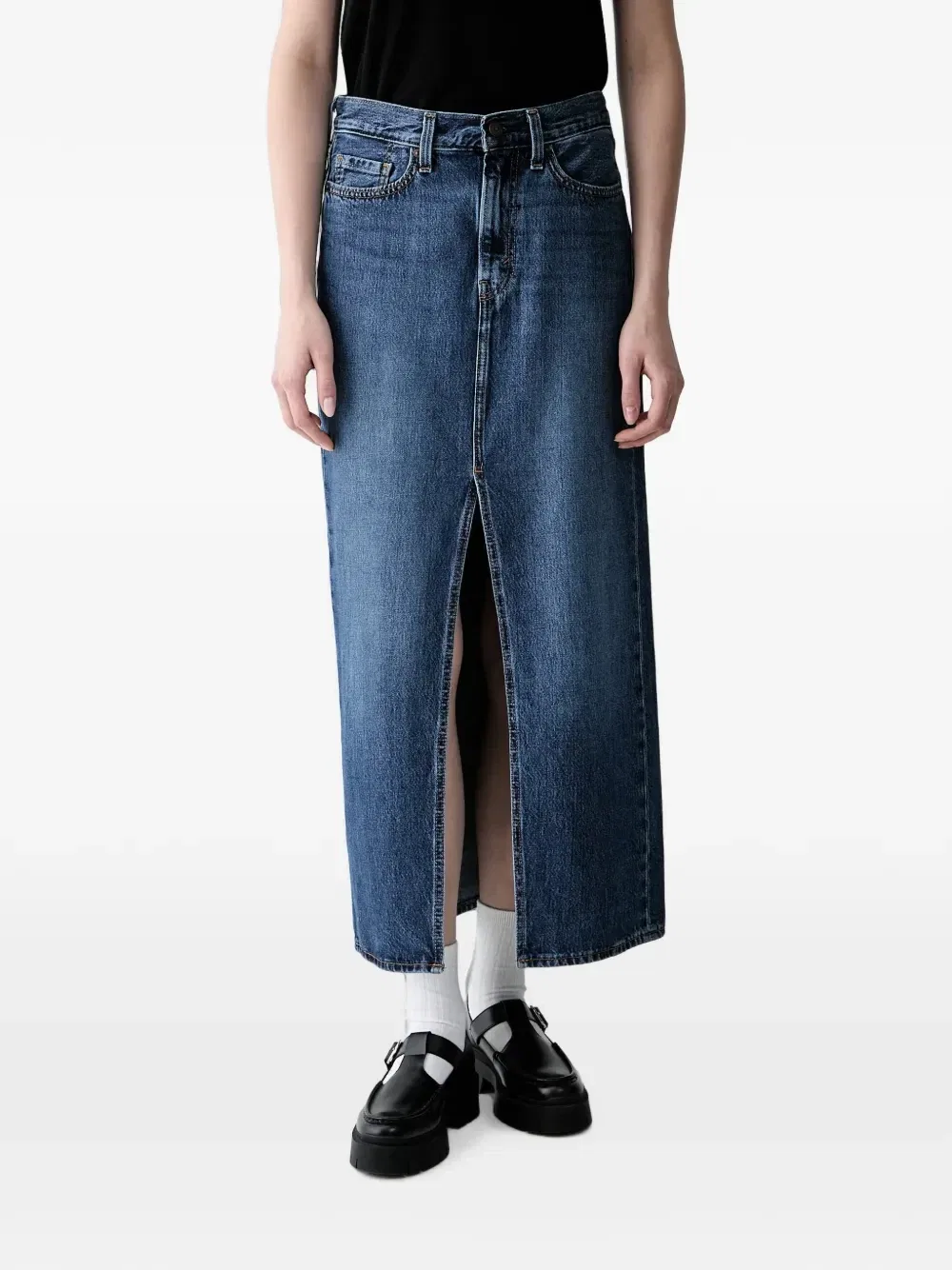 Макси-юбка из денима с разрезом спереди Levi'S, синий