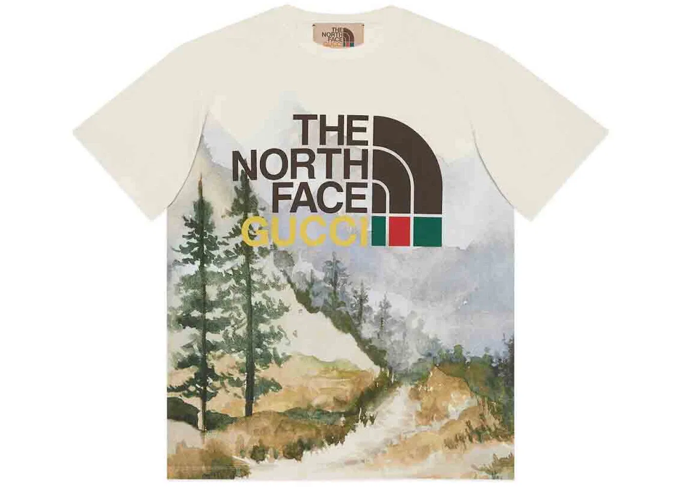 Мужская футболка с принтом Gucci x The North Face Trail Print, Trail Print
