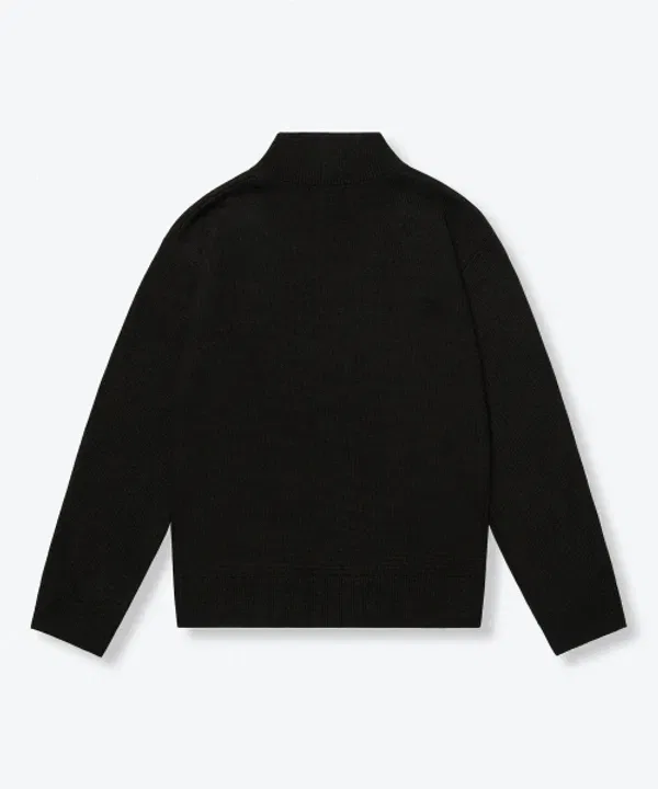 Водолазка трикотажная Essential Turtle Neck, Musinsa Standard Kids, черный — фото 4