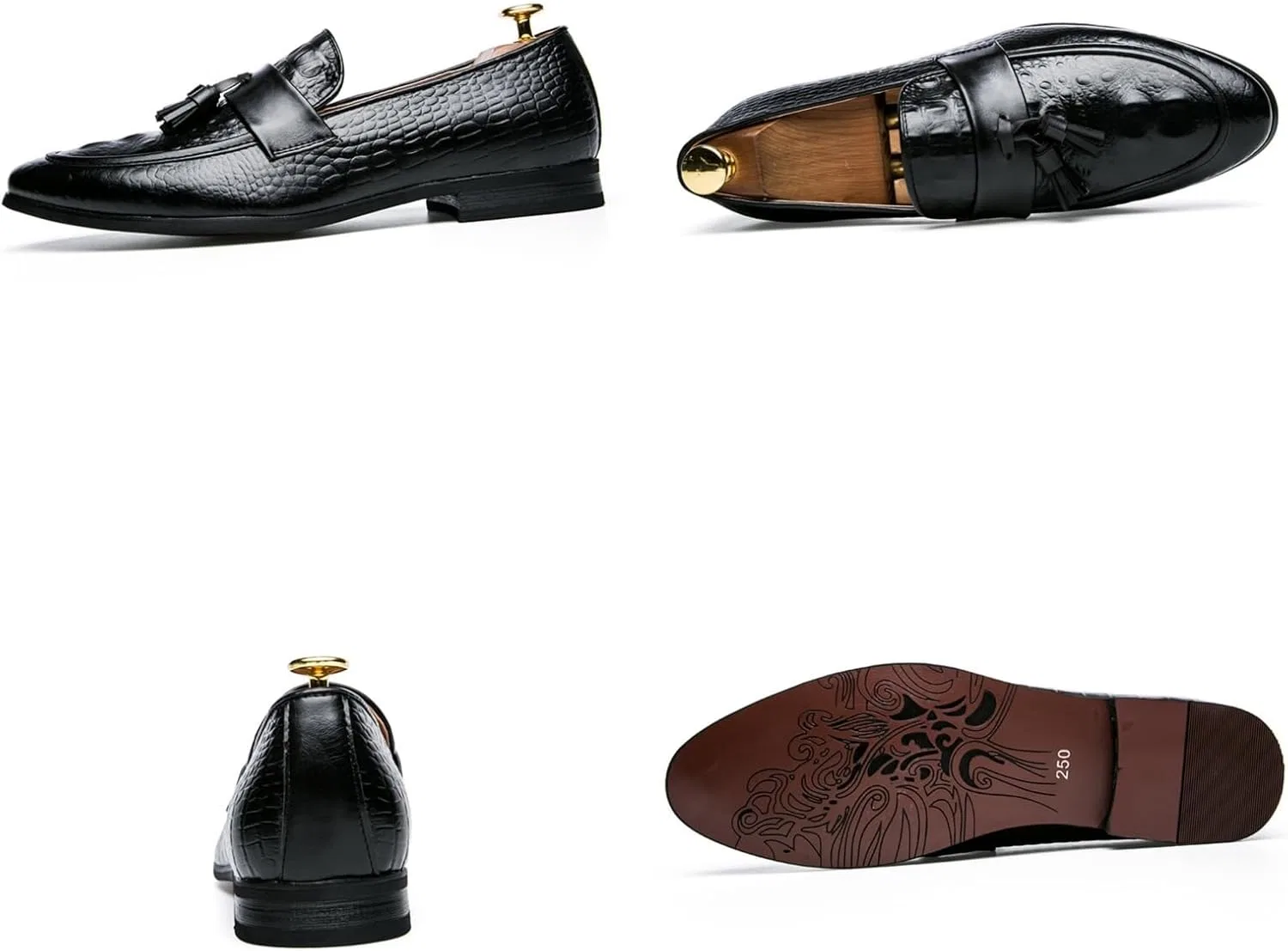 Лоферы кожаные с кисточками, Men's Luxury, Black YRZHGDL — фото 4