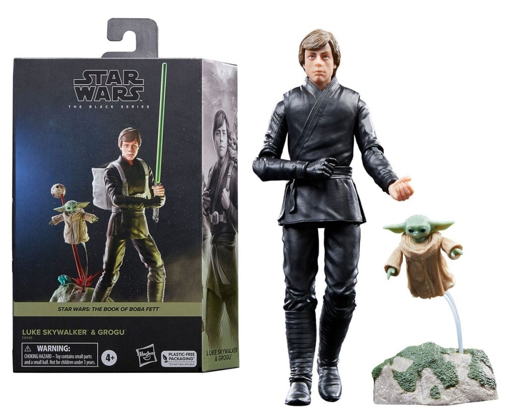 

Книга Бобы Фетта - Люк Скайуокер и Грогу - фигурка черной серии 15 см Hasbro