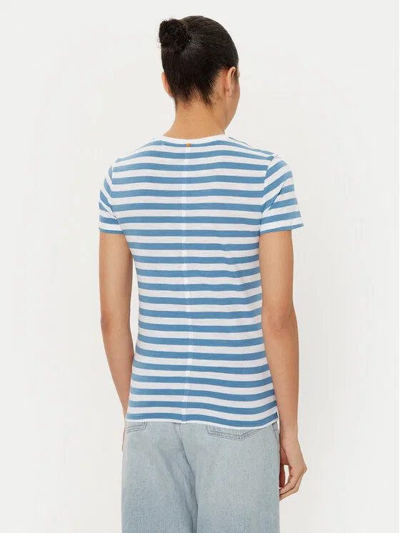 Футболка regular fit C_Esla_Striped Boss, синий — фото 3