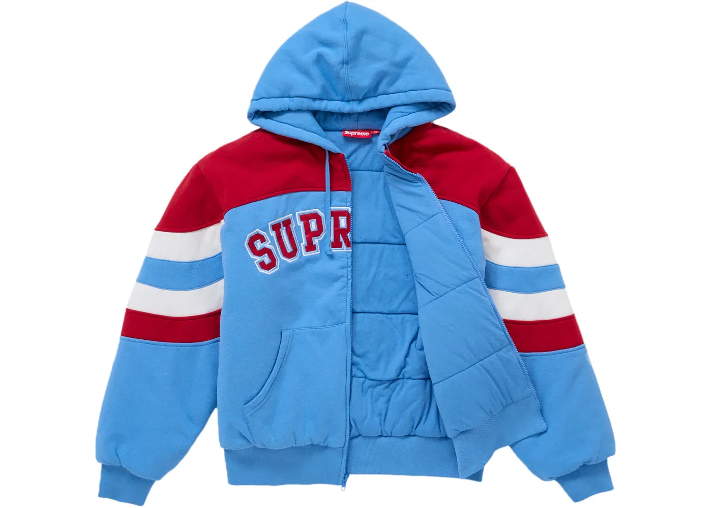 Мужская худи на молнии с набивным принтом Supreme Sweatshirt, Blue — фото 2
