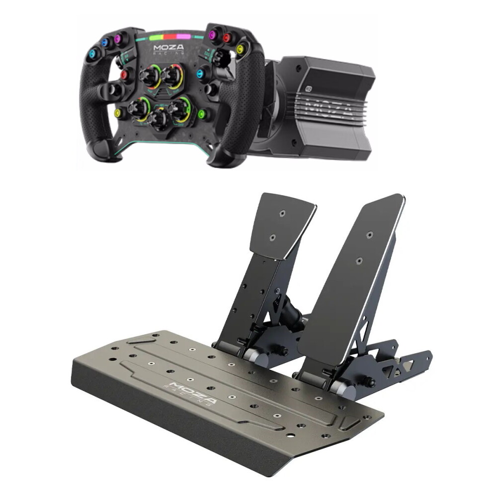 

Руль Moza R12, База руля + руль GS V2 + 2 педали SR-P, черный