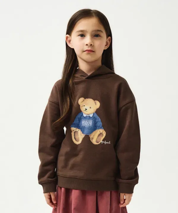 Худи с медведем, детская, Mariette Kids, коричневый — фото 2