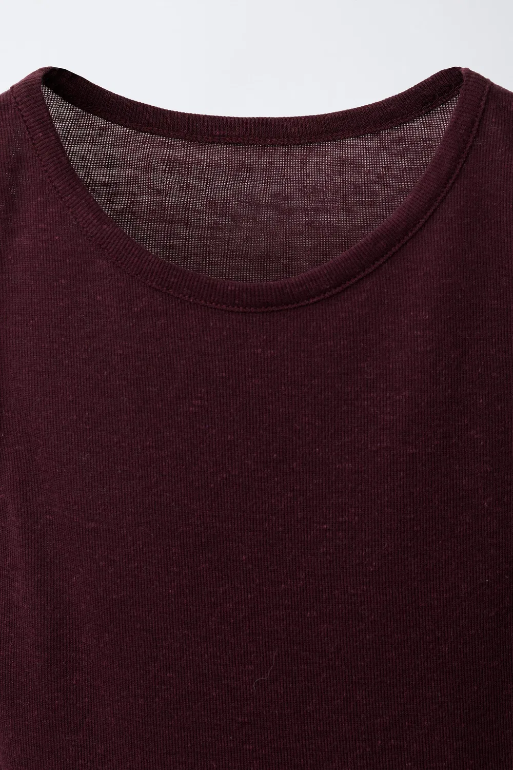 Футболка из смеси льна ZARA, Brown — фото 3