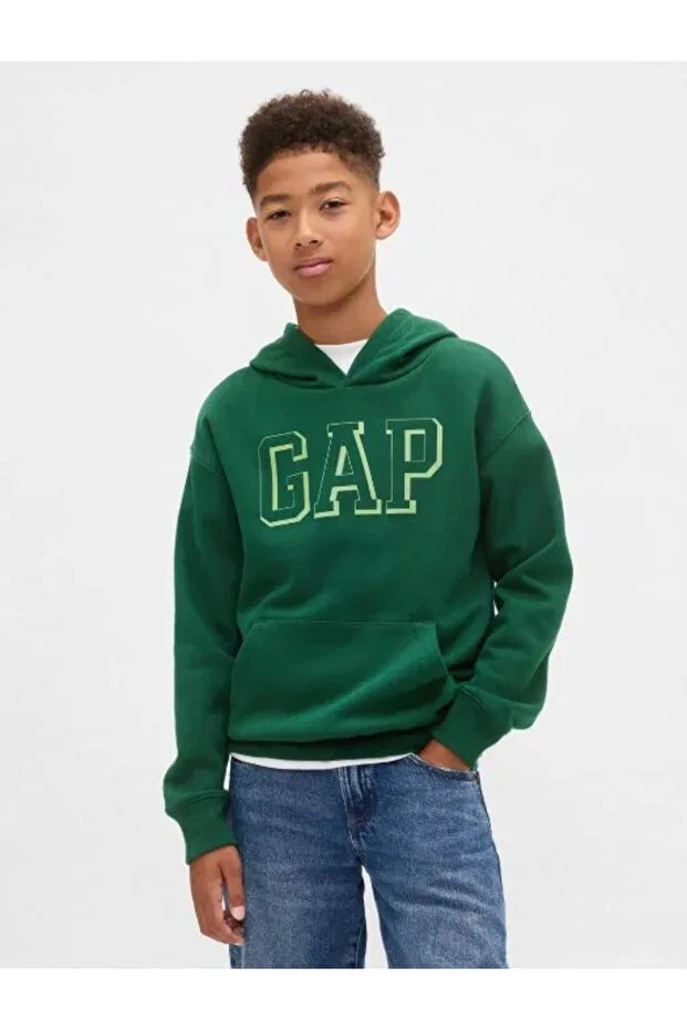 Детское худи для мальчиков с принтом Gap Kids, Green