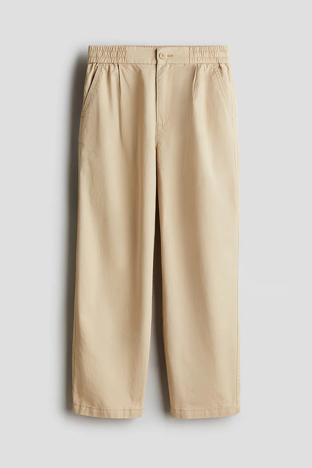 Хлопковые брюки-чинос свободного кроя H&M, Beige