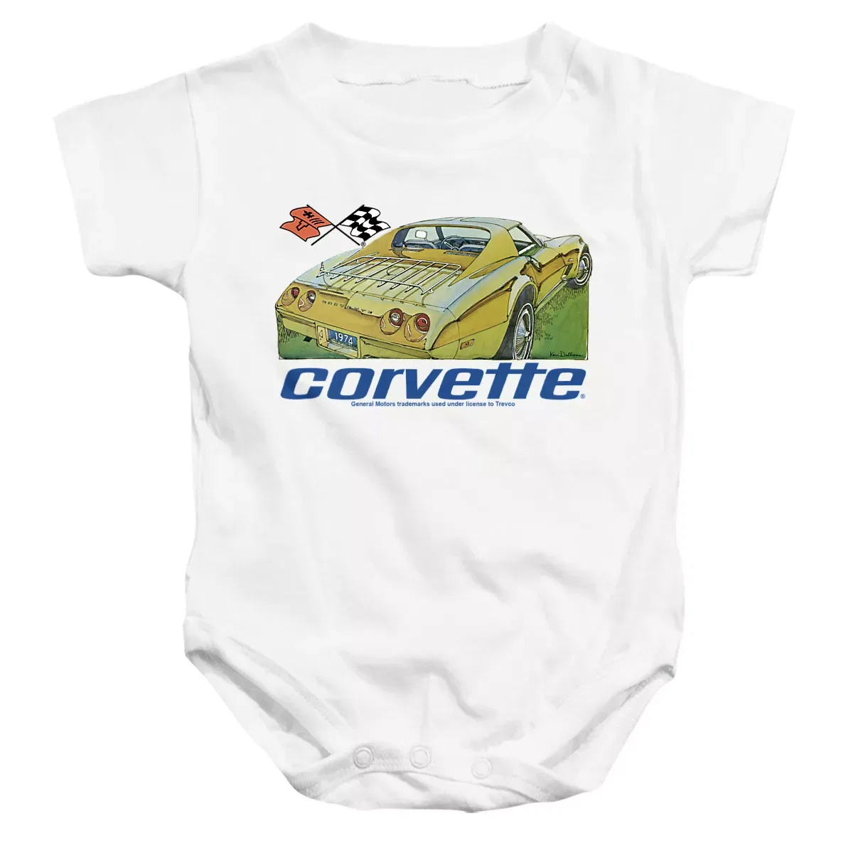 Детское боди для девочек с коротким рукавом Chevrolet 74 Chevrolet, White