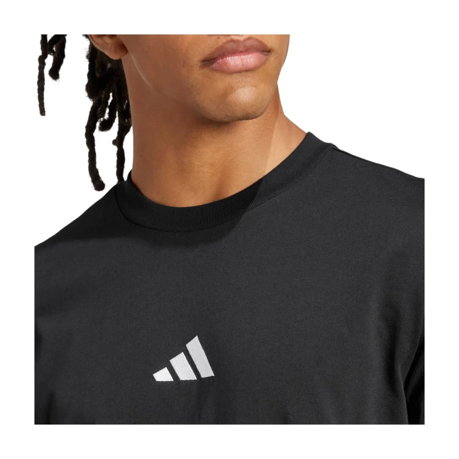 Мужская футболка Essentials T-Shirt Asia Sizing 'Black' adidas, черный — фото 2