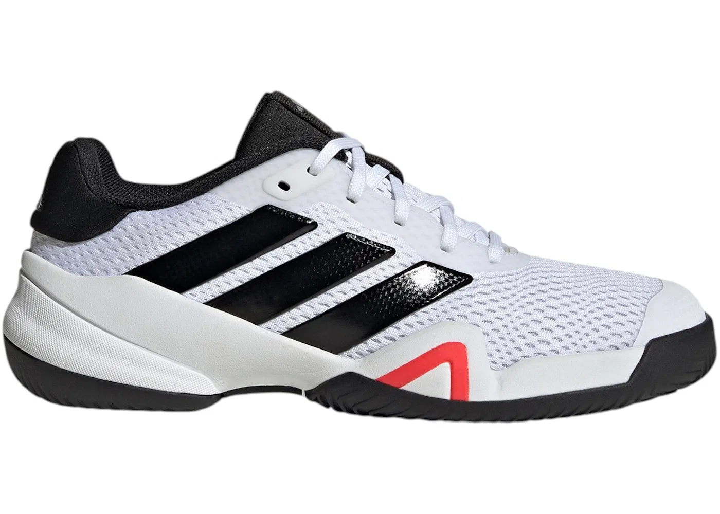 Детские кроссовки для тенниса с перфорированным верхом Adidas Barricade, Cloud White/Core Black/Lucid Red