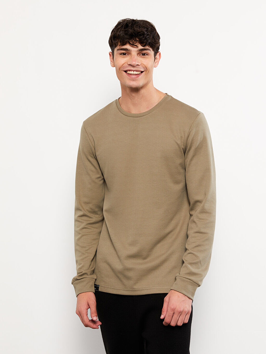 

Мужская футболка с круглым вырезом и длинными рукавами LCW Casual, Коричневый, Мужская футболка с круглым вырезом и длинными рукавами LCW Casual