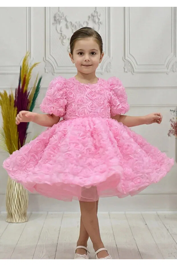 Детское платье для девочек с принтом Ellussi, Pink — фото 3