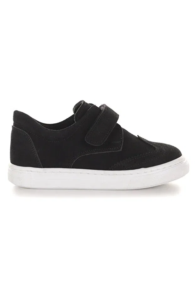 Детские повседневные туфли на липучке с коротким каблуком Richie Kiko Kids, Black — фото 3