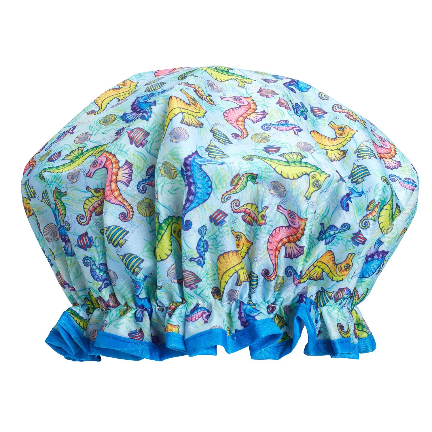 Шапочка для душа с морским коньком Bodylife, 27 см, Blue, Yellow, Pink